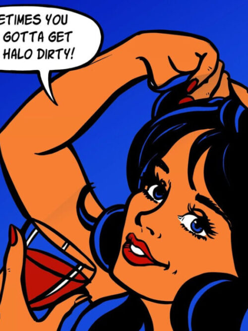 Get Your Halo Dirty Girl Popart Poster