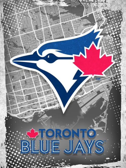 Toronto Blue Jays Major Basketball League City Maps Crests Poster