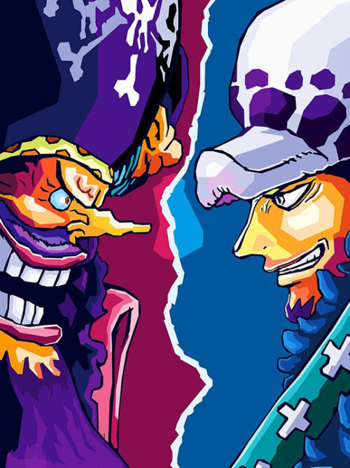 Trafalgar D Law X Marshall D Teach One Piece Pop art Poster