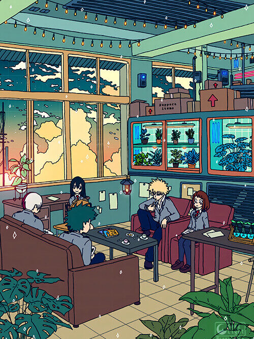 U A Club Room My Hero Academia Pop Pastel Poster