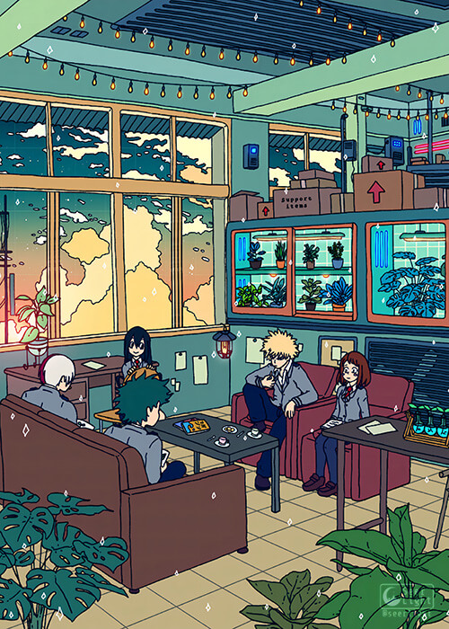 U A Club Room My Hero Academia Pop Pastel Poster