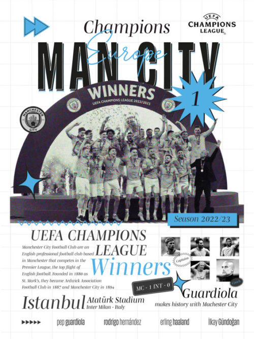 UEFA Champions League Man City Poster