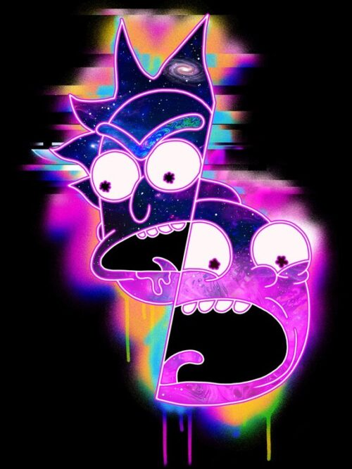 Vaporwave Rick and Morty Poster