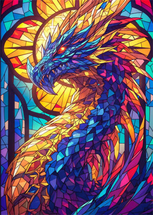 Vibrant majestic dragon Poster