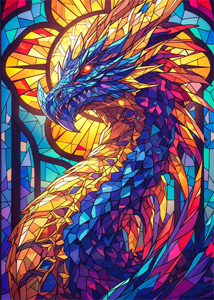 Vibrant majestic dragon Poster