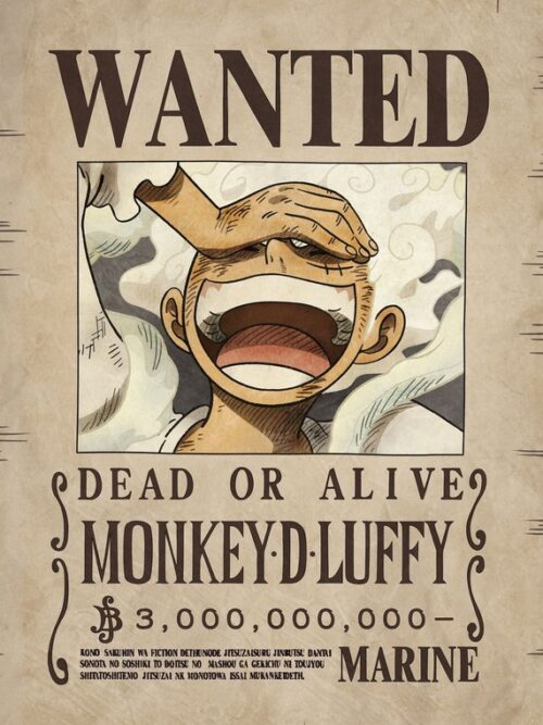 Wanted Monkey D. Luffy One Piece Poster