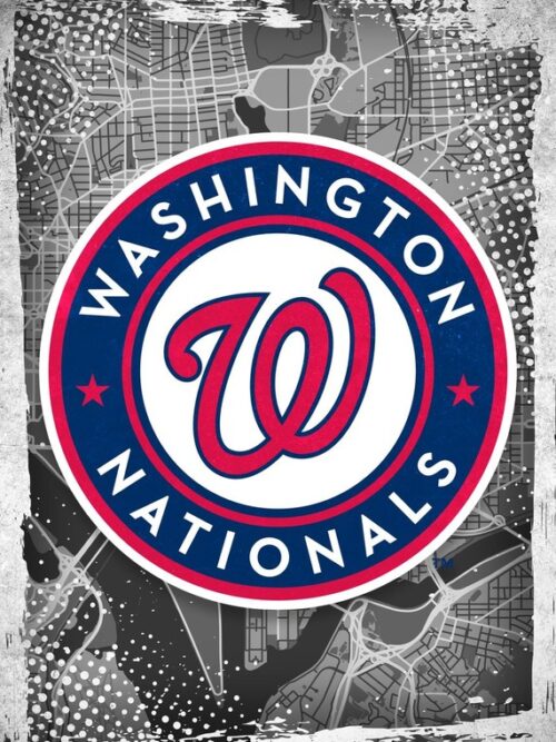Washington Nationals Major Basketball League City Maps Crests Poster
