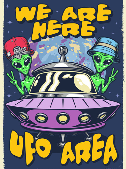 We are here UFO Poster