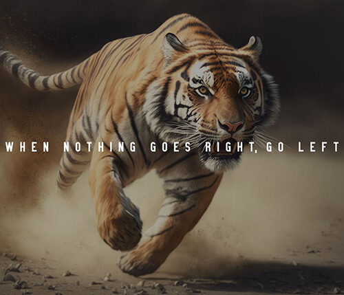When nothing goes right go left animal motivational Poster