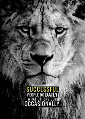 Winners work regularly animal motivational Poster