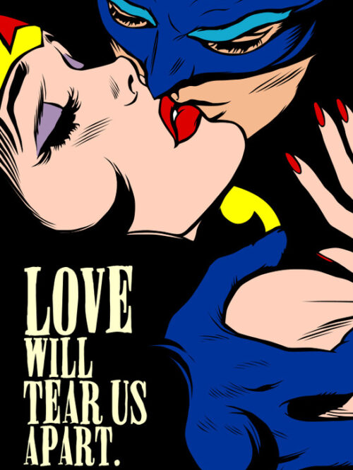 Wonder Woman and Batman Love Pop art Poster