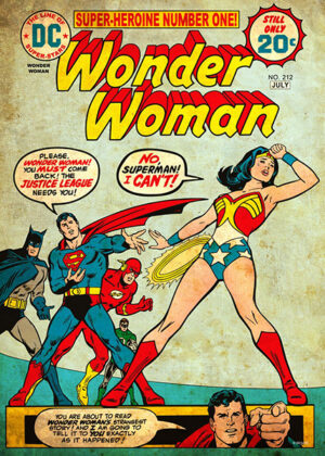 Wonder Woman says good Bye to Justice League Superman and batman Poster