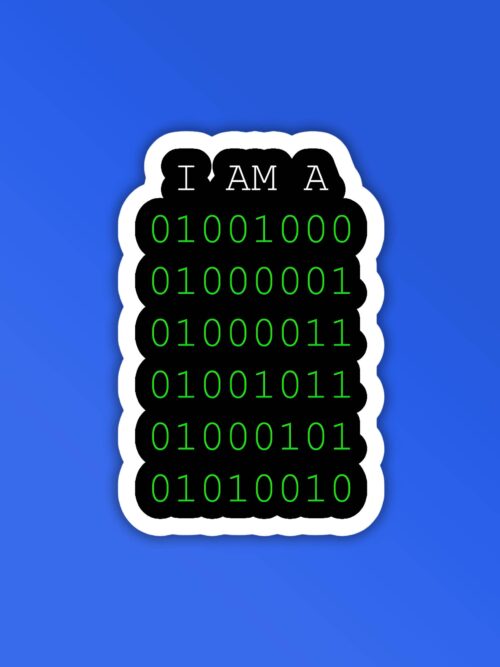 01001001 Programmer Coding Sticker