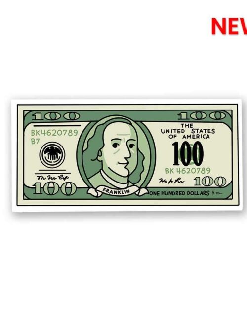 100 bucks Sticker