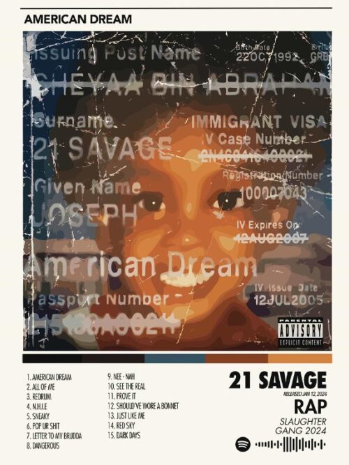 21 Savage American Dream Solo Leveling Poster