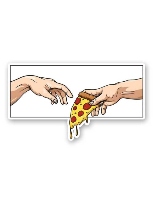 Adam Touching Pizza Sticker