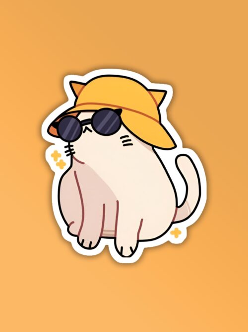 Aesthetic Summer Kitty Laptop Mobile Stickers