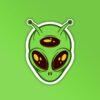 Alien Head Sticker