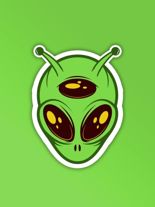 Alien Head Sticker