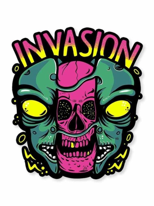 Alien Invasion Sticker