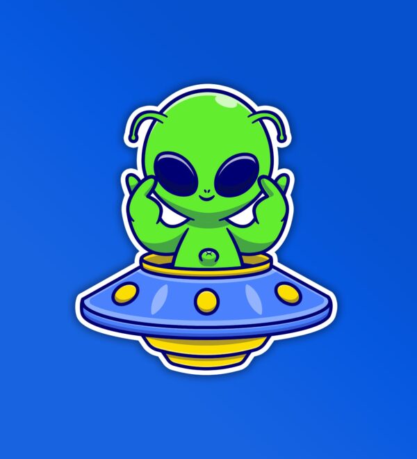 Alien Love Sign Sticker Alien Love Sign Sticker