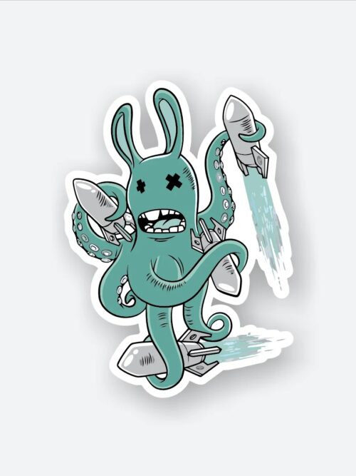 Alien Octopus Attack Sticker