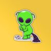 Alien Pooping Space Sticker