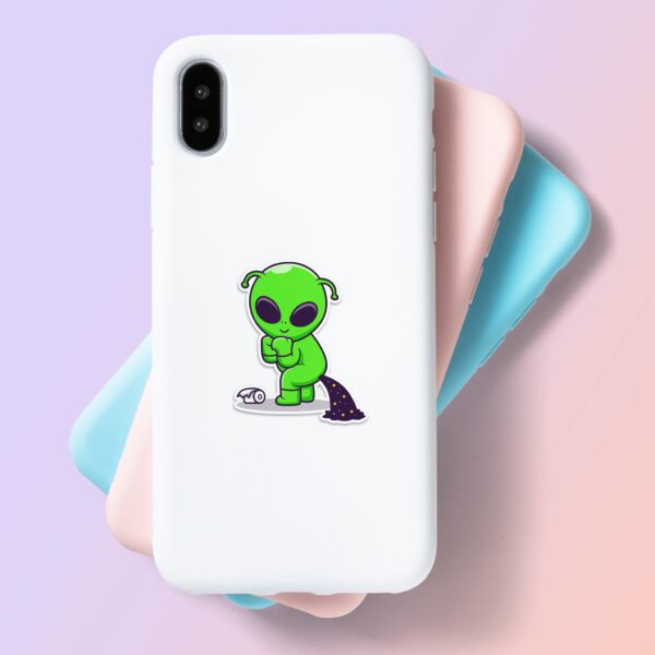 Alien Pooping Space Sticker Alien Pooping Space Sticker