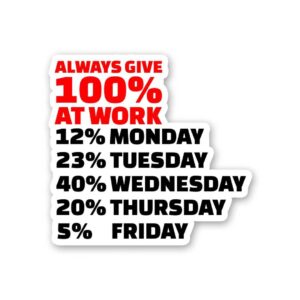 Always Give 100 At Work Sticker Always Give 100 At Work Sticker