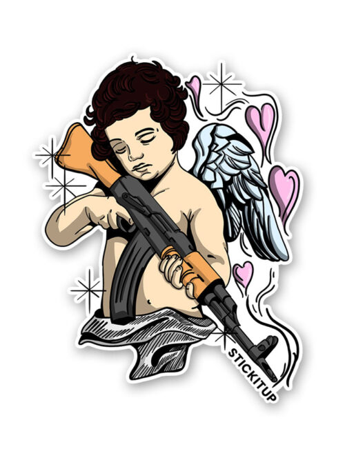 Angel Baby With Ak47 Sticker