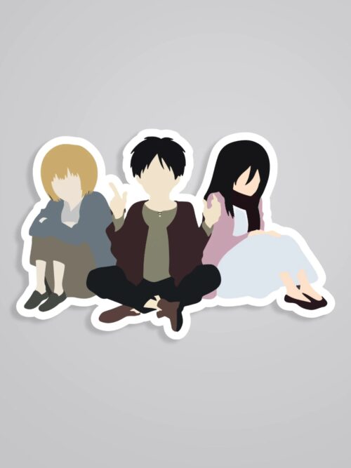 Armin Eren And Mikasa Aot Anime Stickers