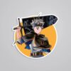 Asta Wielding His Sword Anime Stickers