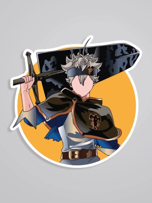 Asta Wielding His Sword Anime Stickers