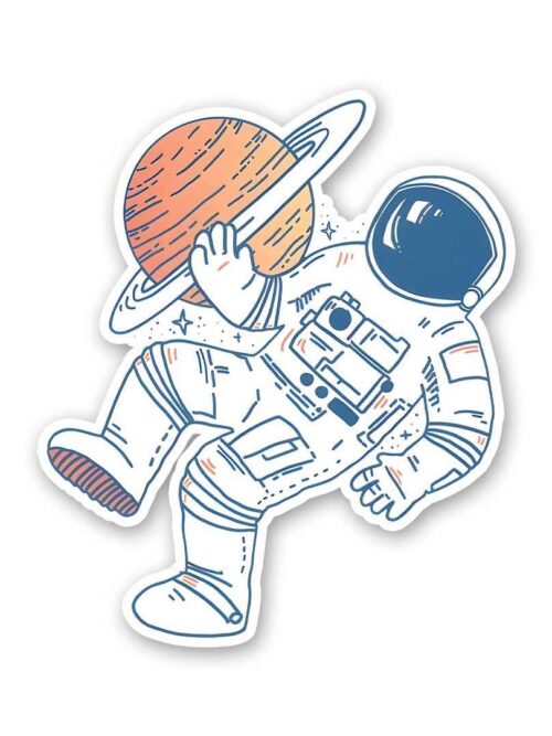 Astronaut Floting Sticker