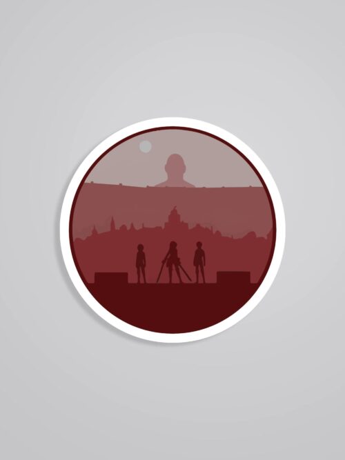 Attack On Titan In Red Anime Stickers