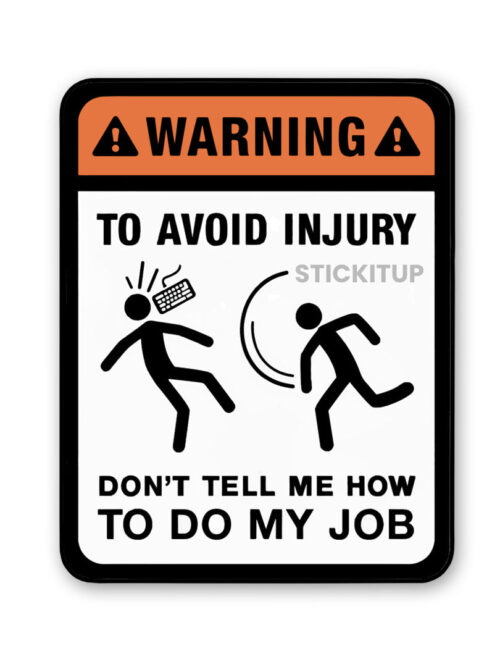 Avoid Injury Sticker