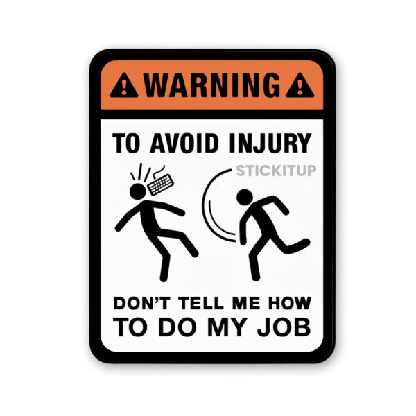 Avoid Injury Sticker