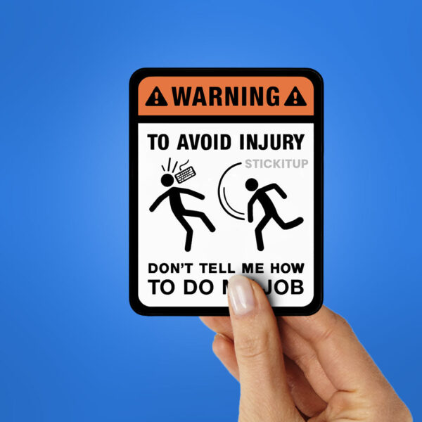 Avoid Injury Sticker