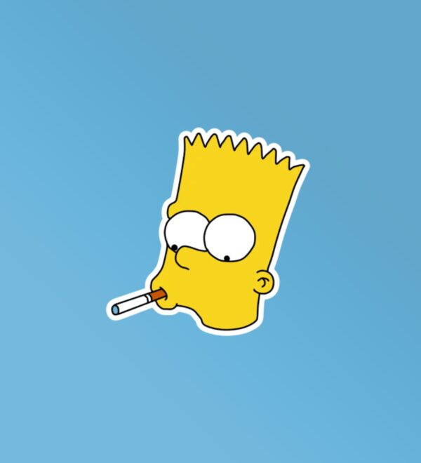 Bart Smoking Sticker Bart Smoking Sticker
