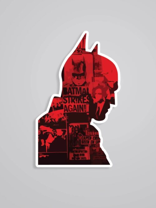 Batman Silhouette In Red Movies Stickers