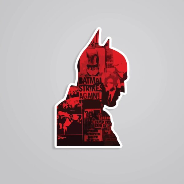 Batman Silhouette In Red Movies Stickers