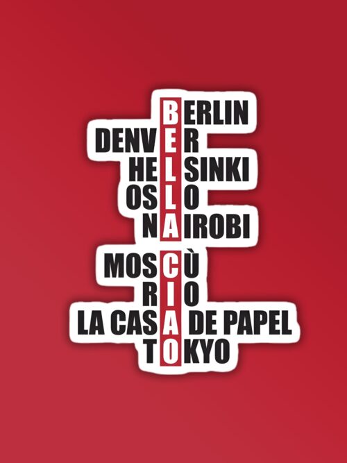 Bella Ciao Name   Money Heist Laptop   Mobile Sticker
