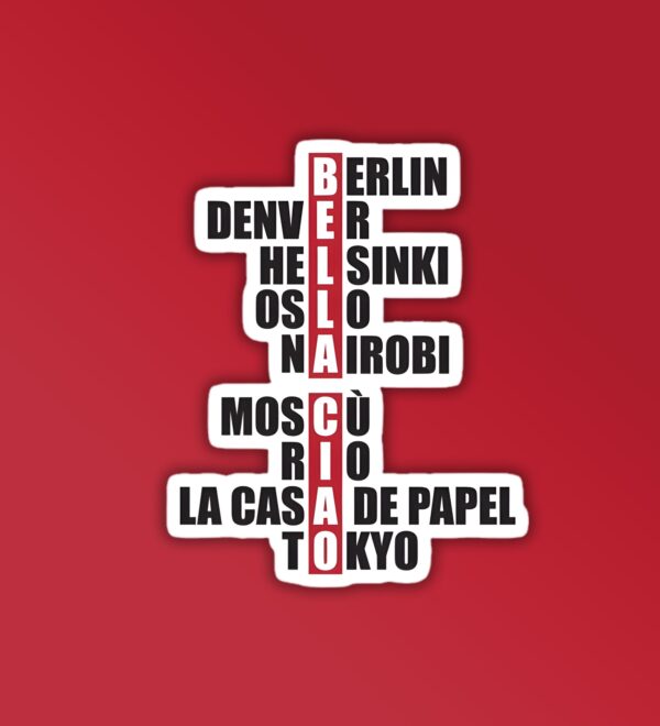 Bella Ciao Name Money Heist Laptop Mobile Sticker Bella Ciao Name Money Heist Laptop Mobile Sticker