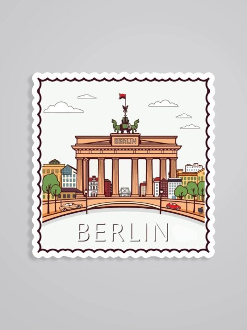 Berlin Brandenburg Gate Daytime Post Stamp Travels Stickers