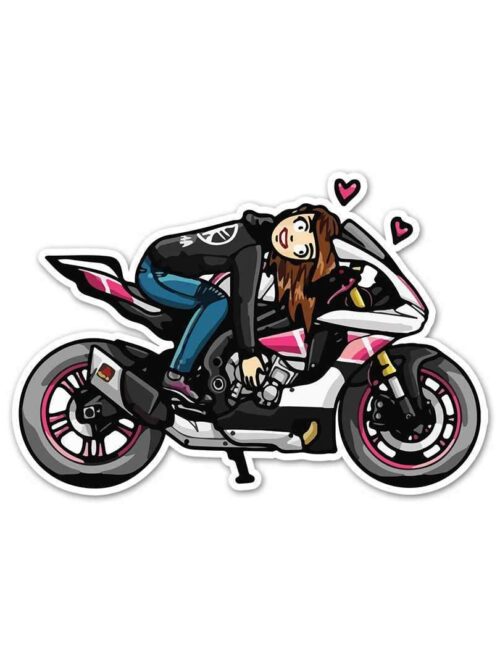 Biker Girl Sticker