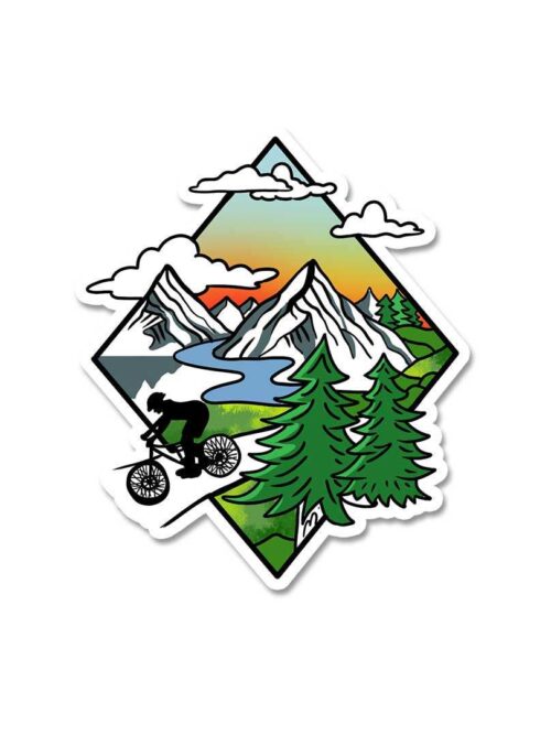 Biker In Wild Sticker