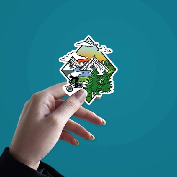 Biker In Wild Sticker