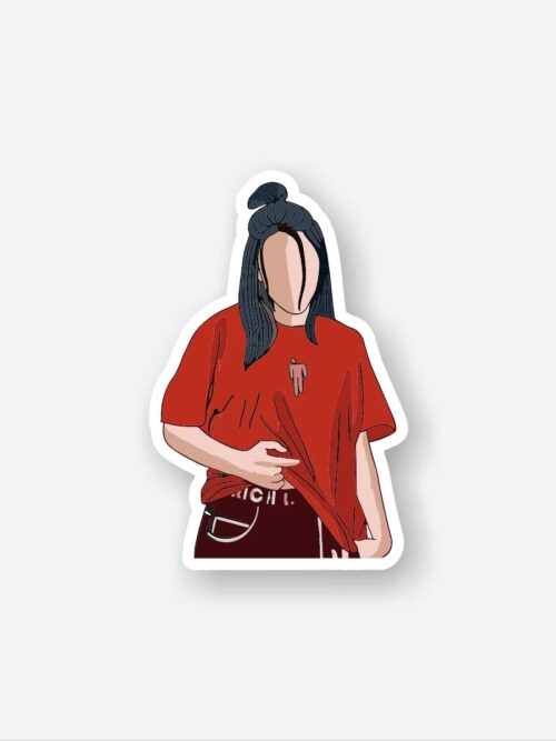Billie Eilish Red Outfit Sticker