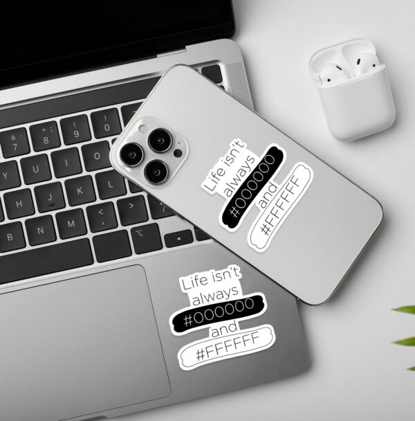 Black Or White Laptop Mobile Stickers Black Or White Laptop Mobile Stickers
