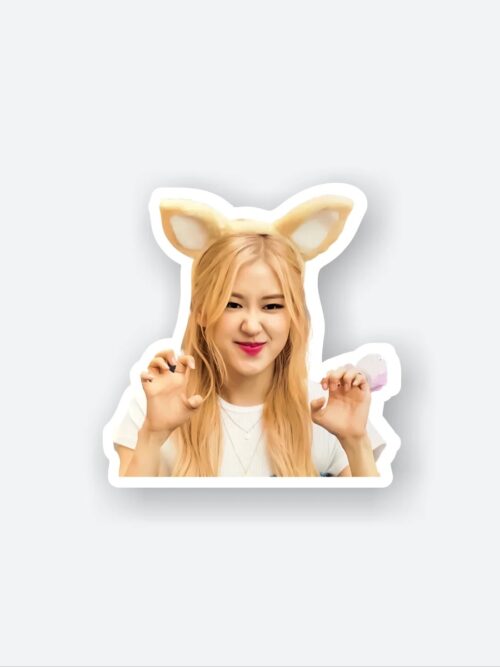 Black Pink Rose Sticker
